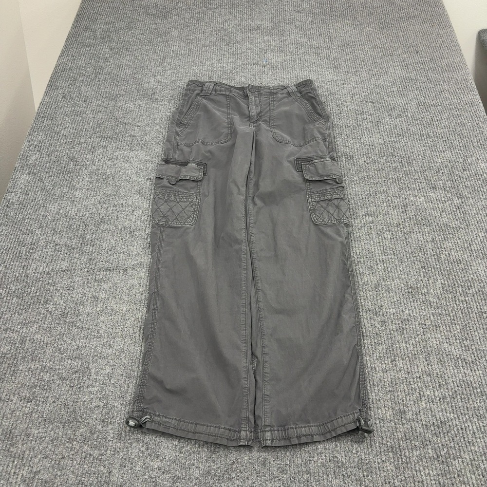 American Eagle Pants Womens 2 Grey Cotton Stretch Cargo Utility Y2K Streetwear